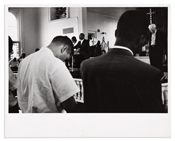 (MARTIN LUTHER KING.) Photographs of an interfaith church service just before the Albany Movements final prayer vigil and arrests.
